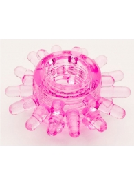 Розовое гелевое эрекционное кольцо с шипиками - Toyfa Basic - в Иваново купить с доставкой