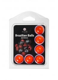 Набор из 6 шариков с массажным маслом Brazilian Balls с ароматом ягод - Secret Play - купить с доставкой в Иваново