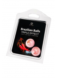 Набор из 2 шариков с массажным маслом Brazilian Balls с тройным эффектом - Secret Play - купить с доставкой в Иваново