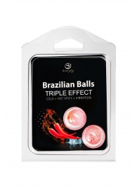 Набор из 2 шариков с массажным маслом Brazilian Balls с тройным эффектом - Secret Play - купить с доставкой в Иваново