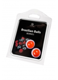 Набор из 2 шариков с массажным маслом Brazilian Balls с ароматом ягод - Secret Play - купить с доставкой в Иваново