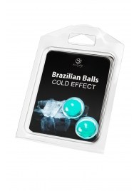 Набор из 2 шариков с массажным маслом Brazilian Balls с охлаждающим эффектом - Secret Play - купить с доставкой в Иваново