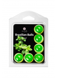 Набор из 6 шариков с массажным маслом Brazilian Balls с ароматом мяты - Secret Play - купить с доставкой в Иваново