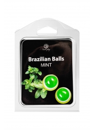 Набор из 2 шариков с массажным маслом Brazilian Balls с ароматом мяты - Secret Play - купить с доставкой в Иваново