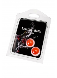 Набор из 2 шариков с массажным маслом Brazilian Balls с ароматом вишни - Secret Play - купить с доставкой в Иваново