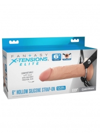 Полый страпон на ремнях 6’’ Hollow Silicone Strap-on - Pipedream - купить с доставкой в Иваново