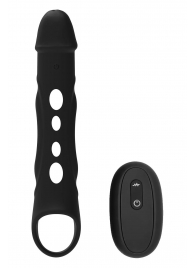 Черная насадка-удлинитель Vibrating Extender With Remote с вибрацией - Dream Toys - в Иваново купить с доставкой