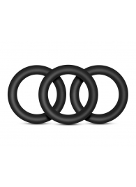 Набор из 3 черных эрекционных колец Black Small Penis Rings - Blush Novelties - в Иваново купить с доставкой