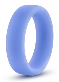 Голубое люминесцентное кольцо Silicone Glo Cock Ring - Blush Novelties - в Иваново купить с доставкой