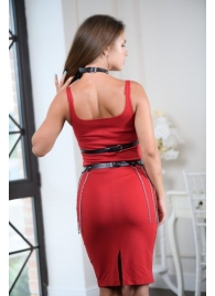 Черно-серебристая портупея-юбка plus size с цепочками - БДСМ Арсенал - купить с доставкой в Иваново