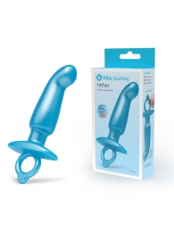 Голубая анальная пробка для массажа простаты Hither Silicone Prostate Plug - 14,3 см. - b-Vibe - в Иваново купить с доставкой