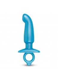 Голубая анальная пробка для массажа простаты Hither Silicone Prostate Plug - 14,3 см. - b-Vibe - в Иваново купить с доставкой