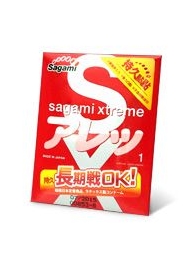 Утолщенный презерватив Sagami Xtreme FEEL LONG с точками - 1 шт. - Sagami - купить с доставкой в Иваново