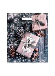 Новогодний пакет с принтом в виде подарков и вырубной ручкой (45х38 см) - Сима-Ленд - купить с доставкой в Иваново