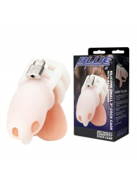 Белая клетка для пениса Silicone Small 2 in Cock Cage With Ball Divider - BlueLine - купить с доставкой в Иваново