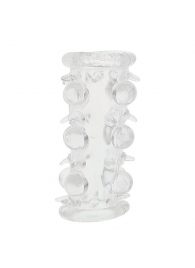 Прозрачная насадка на пенис с шипами и бугорками JELLY JOY LUST CLUSTER CLEAR - Dream Toys - в Иваново купить с доставкой