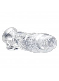 Прозрачная насадка для увеличения члена Realistic Clear Penis Enhancer and Ball Stretcher - 20,3 см. - XR Brands - в Иваново купить с доставкой