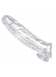 Прозрачная насадка для увеличения члена Realistic Clear Penis Enhancer and Ball Stretcher - 20,3 см. - XR Brands - в Иваново купить с доставкой