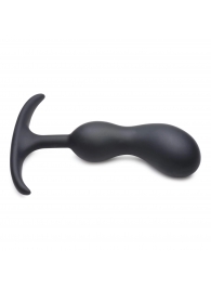 Черный массажер простаты с утяжелителями Premium Silicone Weighted Prostate Plug Medium - 16,3 см. - XR Brands - в Иваново купить с доставкой