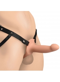 Телесный полый страпон на черных регулируемых ремешках 2’’ Erection Smooth Silicone Penis Sheath - XR Brands - купить с доставкой в Иваново