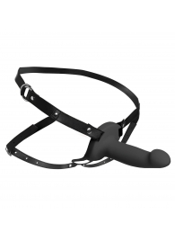 Черный полый страпон с вибрацией 2’’ Erection 28X Smooth Vibrating Silicone Penis Sheath - XR Brands - купить с доставкой в Иваново