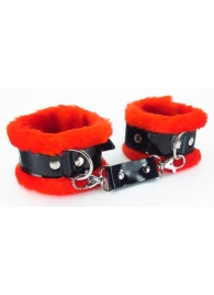 Красные наручники с мехом BDSM Light - БДСМ Арсенал - купить с доставкой в Иваново