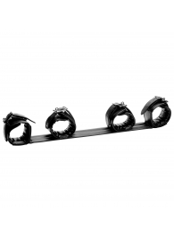 Черная распорка с манжетами для рук и ног Deluxe Rigid Spreader Bar - XR Brands - купить с доставкой в Иваново