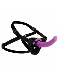Лиловый поясной страпон Navigator Silicone G-Spot Dildo with Harness - 17,8 см. - XR Brands - купить с доставкой в Иваново