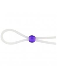 Прозрачное лассо с фиолетовой бусиной SILICONE COCK RING WITH BEAD LAVENDER - NMC - в Иваново купить с доставкой