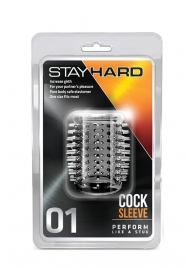 Прозрачная насадка с шипами STAY HARD COCK SLEEVE 01 CLEAR - Blush Novelties - в Иваново купить с доставкой