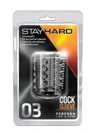 Прозрачная насадка с шипами и шишечками STAY HARD COCK SLEEVE 03 CLEAR - Blush Novelties - в Иваново купить с доставкой