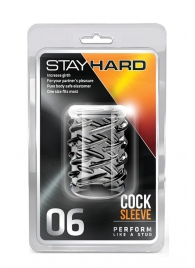 Прозрачная насадка с объёмными чёрточками STAY HARD COCK SLEEVE 06 CLEAR - Blush Novelties - в Иваново купить с доставкой