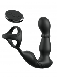 Черный вибростимулятор простаты с кольцом Ass-gasm Slide   Glide - Pipedream - в Иваново купить с доставкой