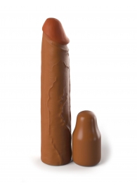 Коричневая насадка на член 2  Silicone X-tension - 20,3 см. - Pipedream - в Иваново купить с доставкой