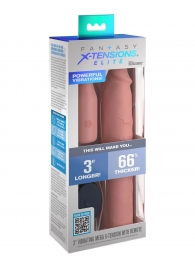 Телесная вибронасадка на член 3  Vibrating Mega X-tension with Remote - 22,9 см. - Pipedream - в Иваново купить с доставкой
