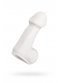 Белая свеча в форме пениса - 47 гр. - Pecado - купить с доставкой в Иваново