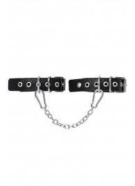 Черные оковы из одного ремешка с люверсами - Pecado - купить с доставкой в Иваново