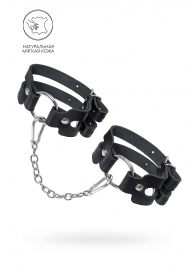 Черные кожаные оковы из двух ремешков - Pecado - купить с доставкой в Иваново
