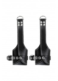 Черные подвесы с белой строчкой - Pecado - купить с доставкой в Иваново