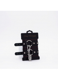 Черно-красные кожаные оковы - Crazy Handmade - купить с доставкой в Иваново