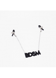 Зажимы на соски с кожаной подвеской BDSM - Crazy Handmade - купить с доставкой в Иваново
