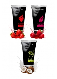Набор из 3 съедобных лубрикантов JUJU (клубника, малина, кокос) - JuJu - купить с доставкой в Иваново