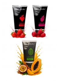 Набор из 3 съедобных лубрикантов JUJU (клубника, малина, тропические фрукты) - JuJu - купить с доставкой в Иваново