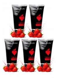 Набор из 5 съедобных лубрикантов JUJU со вкусом клубники - JuJu - купить с доставкой в Иваново