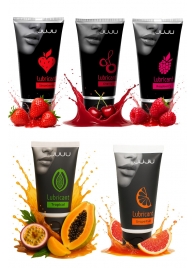 Набор из 5 съедобных лубрикантов JUJU (клубника, малина, тропические фрукты, вишня, грейпфрут) - JuJu - купить с доставкой в Иваново