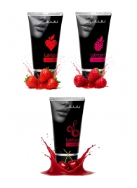 Набор из 3 съедобных лубрикантов JUJU (клубника, малина, вишня) - JuJu - купить с доставкой в Иваново