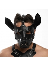 Черная кожаная маска «Собака» - Crazy Handmade - купить с доставкой в Иваново