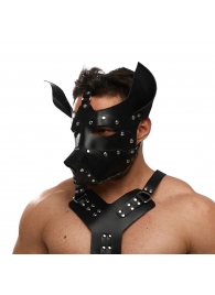 Черная кожаная маска «Собака» - Crazy Handmade - купить с доставкой в Иваново
