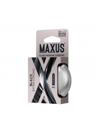 Черные утолщенные презервативы MAXUS Extra Strong с железным кейсом - 3 шт. - Maxus - купить с доставкой в Иваново