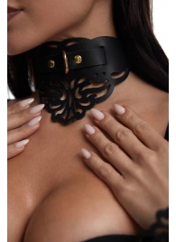 Фигурный чокер с узорами и золотистой фурнитурой - Crazy Handmade - купить с доставкой в Иваново